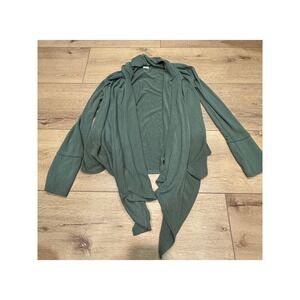 Silvergate Women Olive Green Open Front Waterfall Cardigan Small 81349HAT USA
